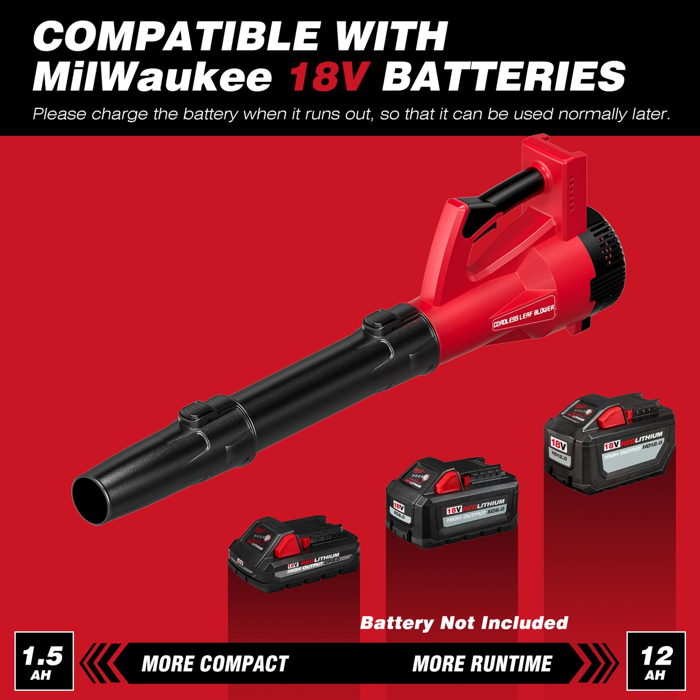 Leaf Blower Cordless Compatible with MWK m-18 Battery