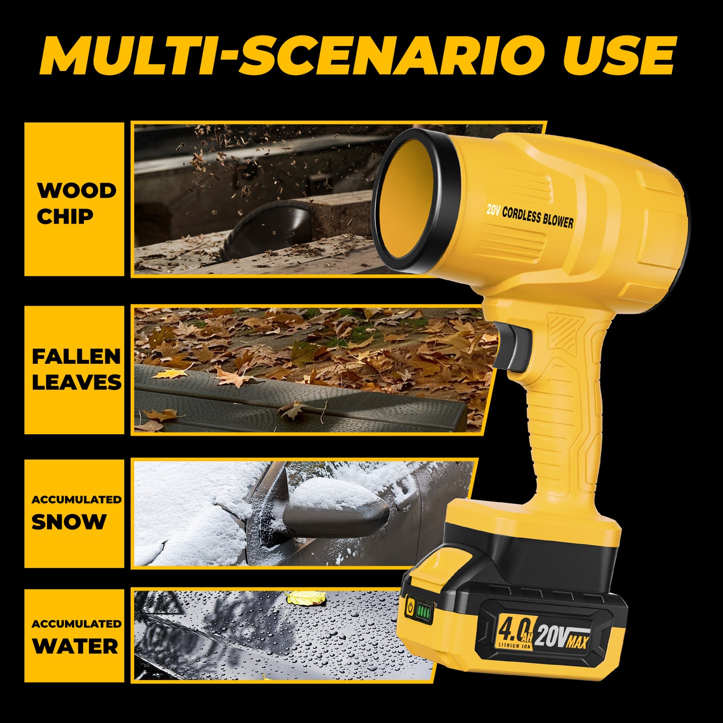 Cordless Leaf Blower Compatible with DEWALT 20V Max Battery(Battery Included)