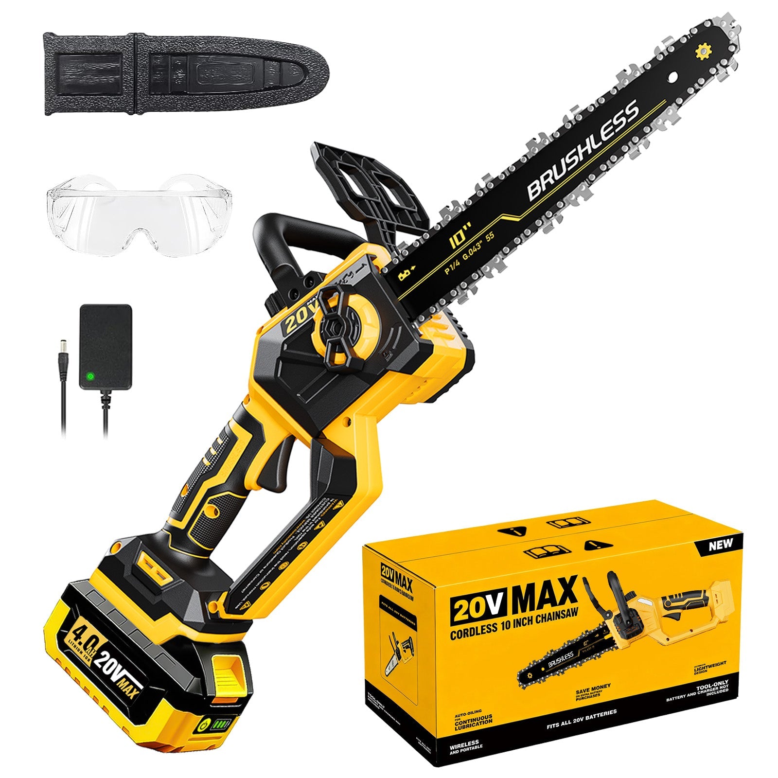 10 Inch Cordless Chainsaw Compatible with DW 20V MAX Battery - LOASCOTY - DIY Gardening Tools Official Site | Changing Lives