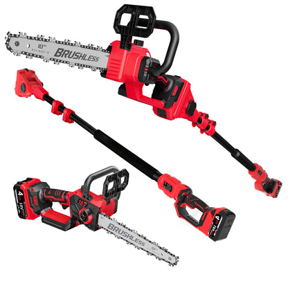 2-IN-1 Cordless 10-Inch Pole Saw And Chainsaw Compatible with Milwaukee 18V Battery