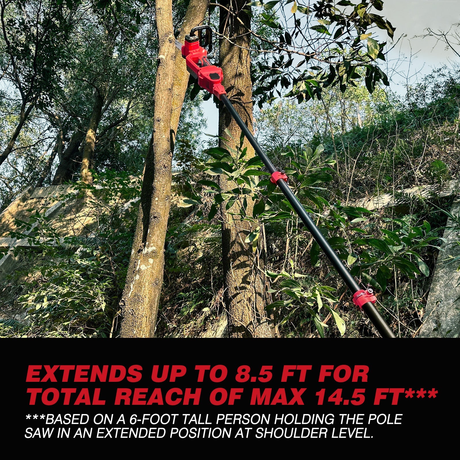 2 - IN - 1 Cordless 10 - Inch Pole Saw And Chainsaw Compatible with Milwaukee M - 18 18V Battery - LOASCOTY - DIY Gardening Tools Official Site | Changing Lives