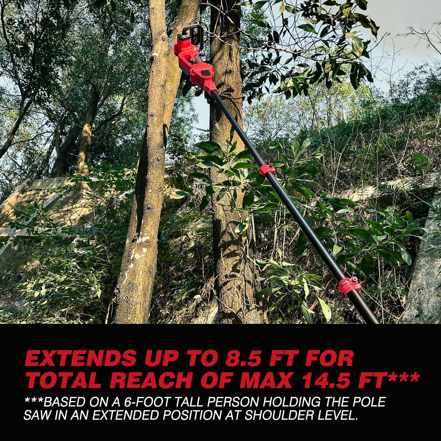 2 - IN - 1 Cordless 10 - Inch Pole Saw And Chainsaw Compatible with Milwaukee M - 18 18V Battery - LOASCOTY - DIY Gardening Tools Official Site | Changing Lives