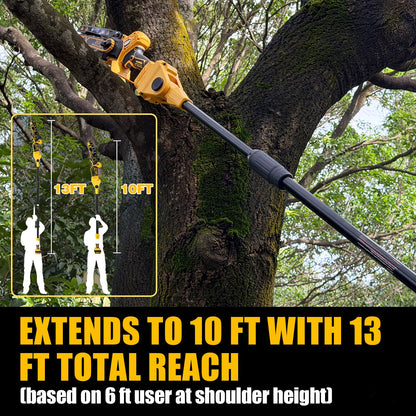 2-in-1 Cordless 8-Inch Pole Saw & Chainsaw for Dewalt 20V Battery - LOASCOTY-DIY Gardening Tools Official Site | Changing Lives