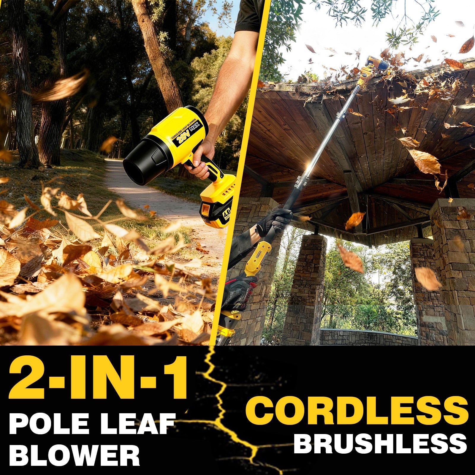 2 in 1 Cordless Leaf Blower for DEWALT 20V Max Battery(4.0Ah Battery Included) - LOASCOTY - DIY Gardening Tools Official Site | Changing Lives