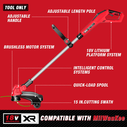 15 INCH Weed Wacker Compatible with MWK 18V Batteries
