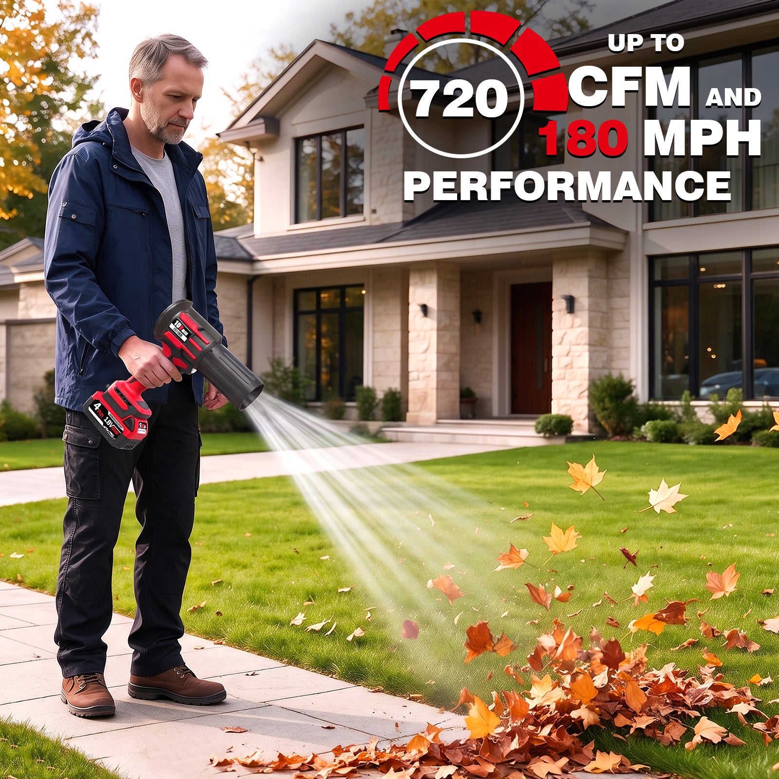 820 CFM 980,000 RPM Cordless Leaf Blower for Milwaukee 18-Volt Battery