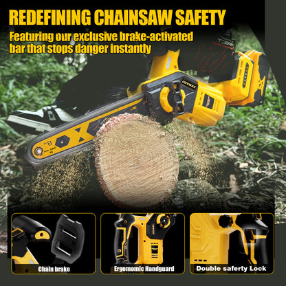 2026 Upgraded 8-Inch Brushless Cordless Chainsaw for Dewalt 20V MAX Battery (4.0Ah Battery Included)