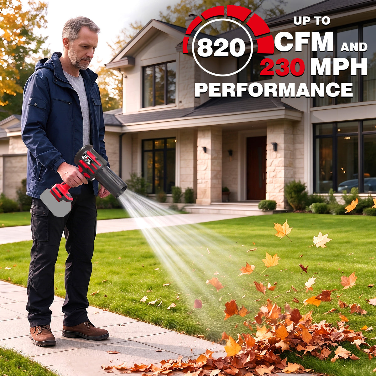 820 CFM 980,000 RPM Cordless Leaf Blower for Milwaukee 18-Volt Battery