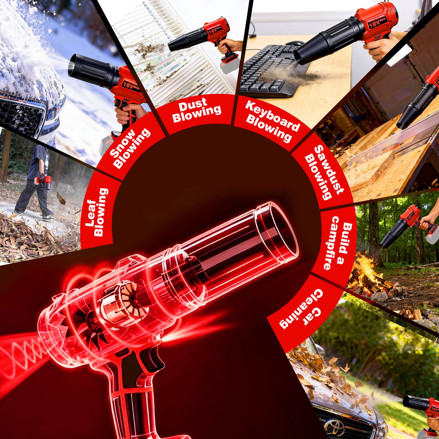 Cordless Leaf Blower for Milwaukee m18 Battery (No Battery)