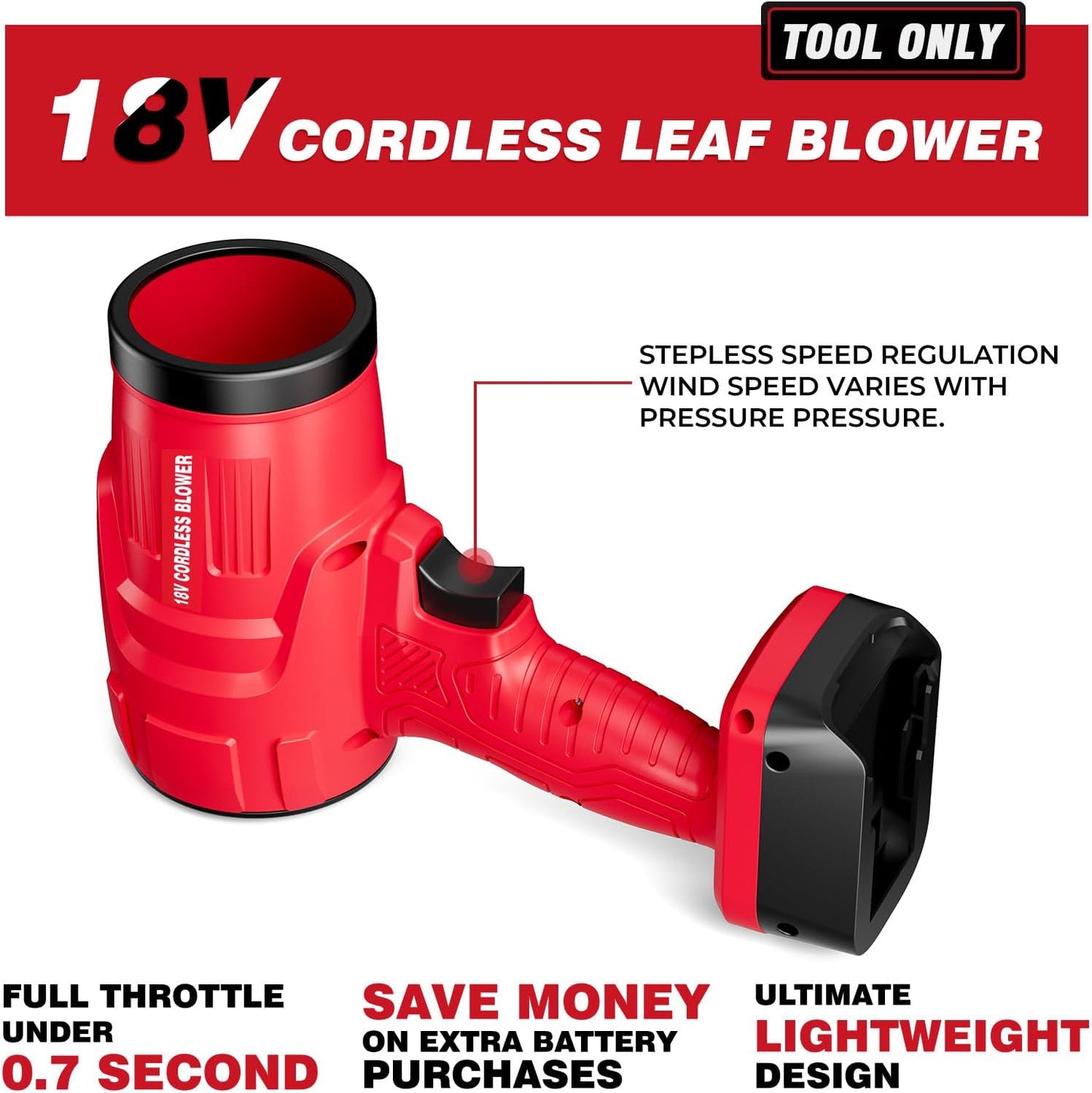 Small Cordless Leaf Blower Compatible with MWK m-18 Battery