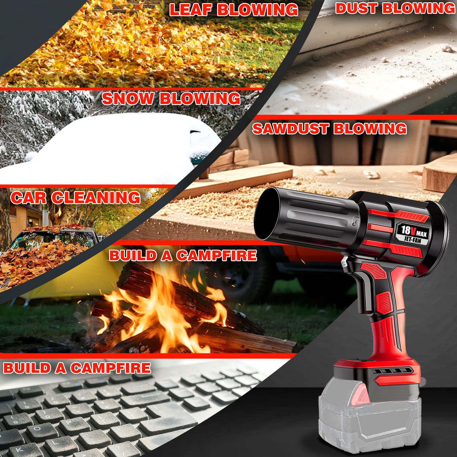 820 CFM 980,000 RPM Cordless Leaf Blower for Milwaukee 18-Volt Battery