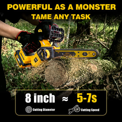 2026 Upgraded 8-Inch Brushless Cordless Chainsaw for Dewalt 20V MAX Battery (4.0Ah Battery Included)