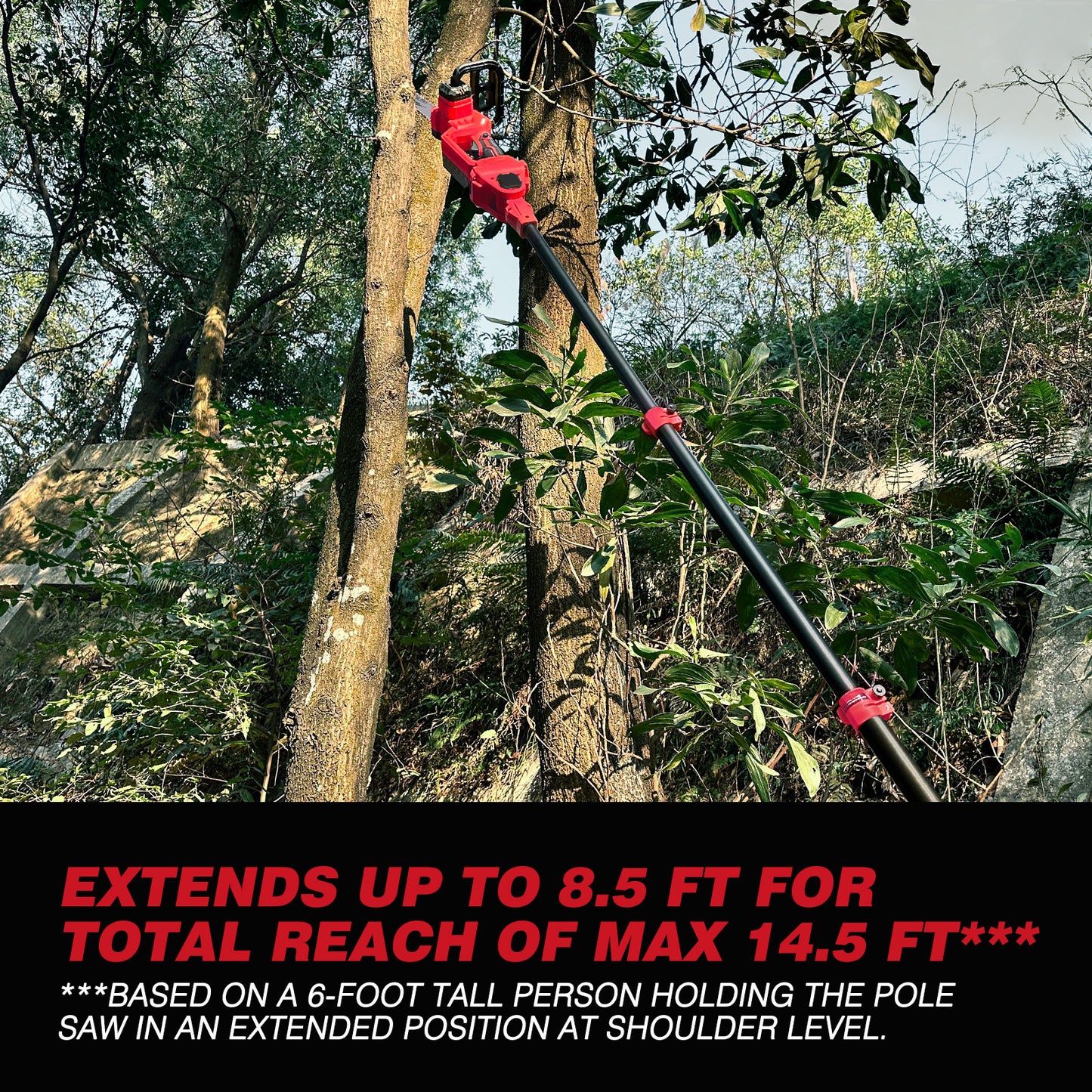 2-IN-1 Cordless 10-Inch Pole Saw And Chainsaw Compatible with MWK M-18 18V Battery