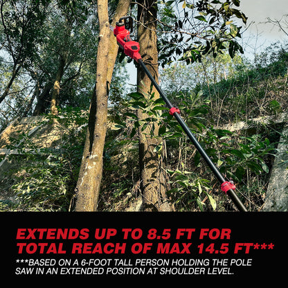 2-IN-1 Cordless 10-Inch Pole Saw And Chainsaw Compatible with MWK M-18 18V Battery