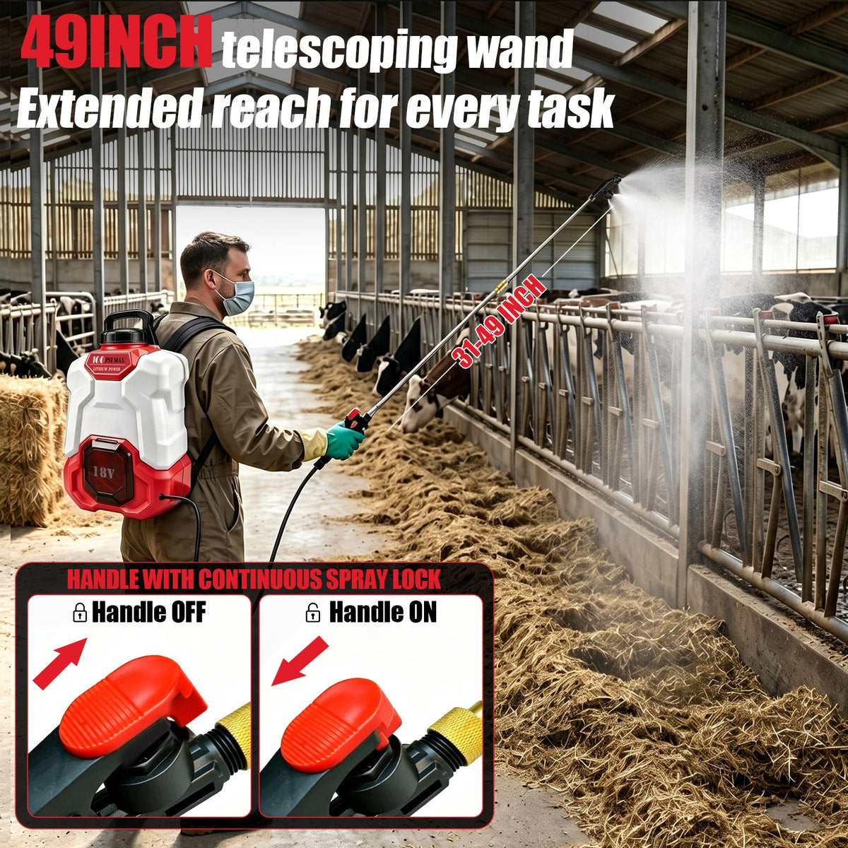 Battery Powered Backpack Sprayer for Milwaukee 18V Max Battery - LOASCOTY-DIY Gardening Tools Official Site | Changing Lives