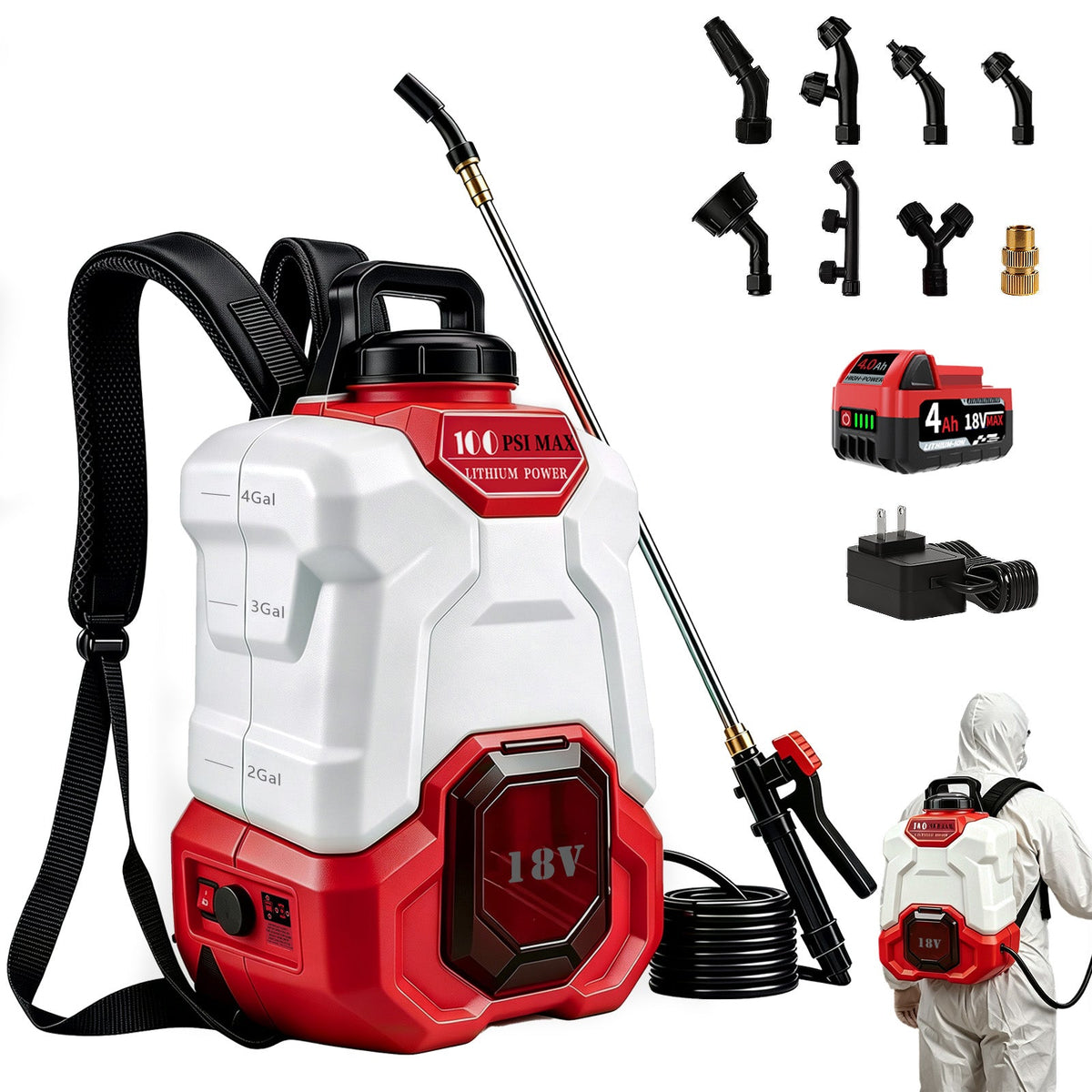 Battery Powered Backpack Sprayer for Milwaukee 18V Max Battery - LOASCOTY-DIY Gardening Tools Official Site | Changing Lives