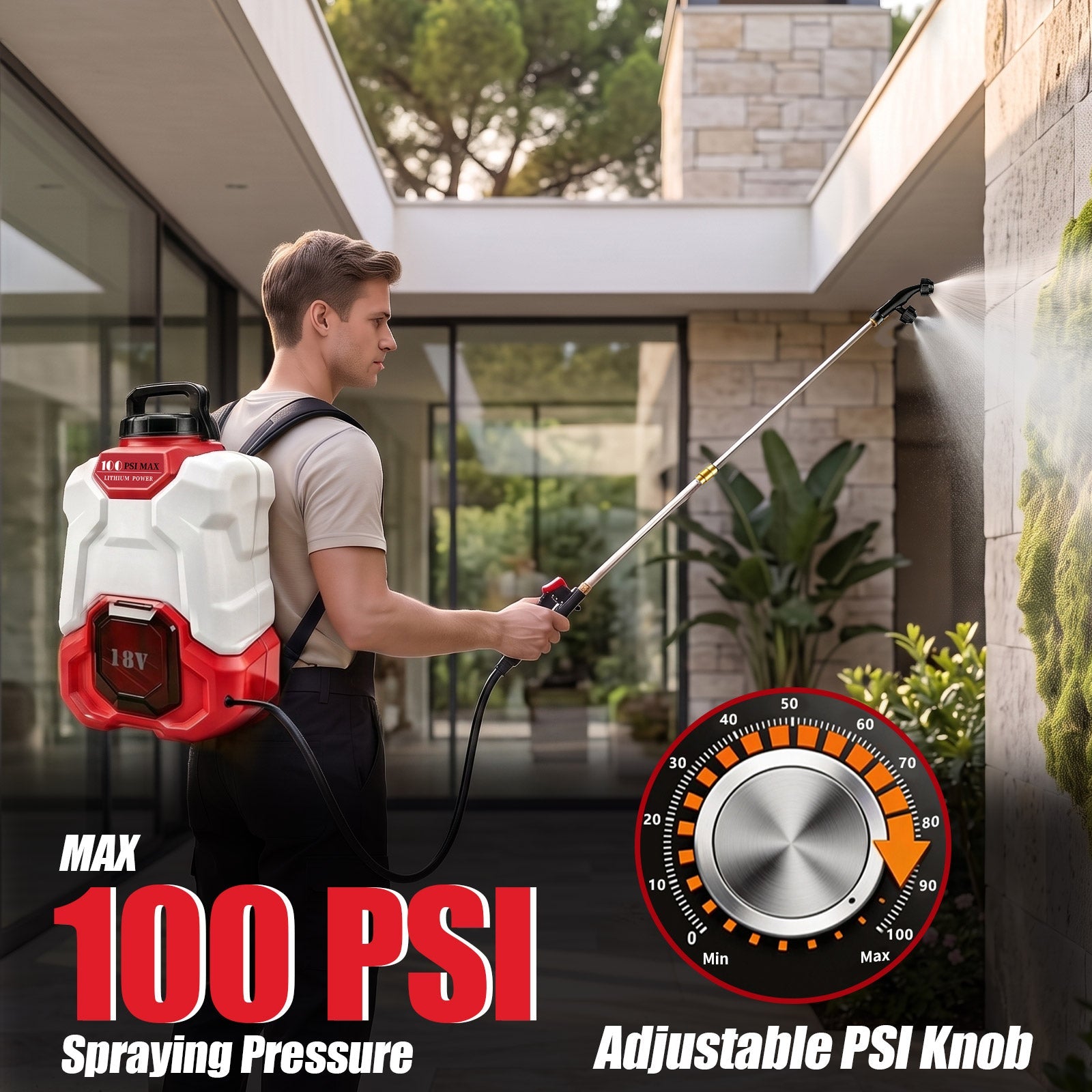 Battery Powered Backpack Sprayer for Milwaukee 18V Max Battery - LOASCOTY-DIY Gardening Tools Official Site | Changing Lives
