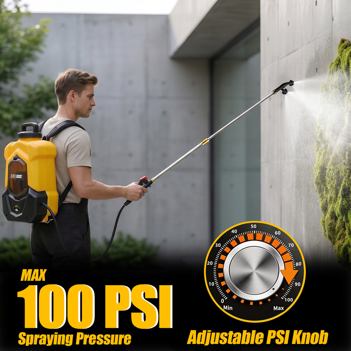 Battery Powered Backpack Sprayer for DEWALT 20V Max Battery(Battery Not Included）
